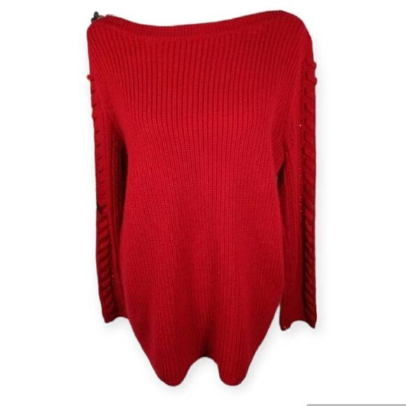 RED SWEATER SZ.L EUC.  GORGEOUS SWEATER IN EXCELLENT USED CONDITION - Picture 1 of 5